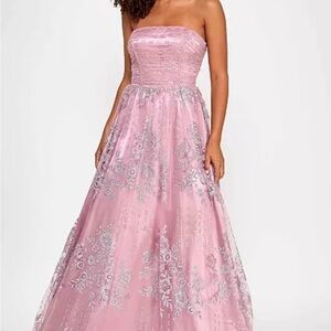 Dress, Strapless Lace-Up-Back Glitter
Gown